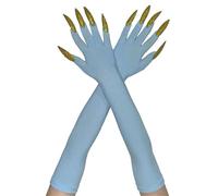 Devil Scary Long Mittens Corpse Hands Gloves Hand Cutter Gloves for Various Costumes Claw Monster Hand Movement Pack of 2, Sky Blue D, One Size