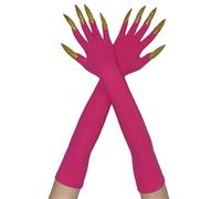 Devil Scary Long Mittens Corpse Hands Gloves Hand Cutter Gloves for Various Costumes Claw Monster Hand Movement Pack of 2, Rose red D, One Size