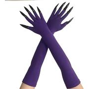 Devil Scary Long Mittens Corpse Hands Gloves Hand Cutter Gloves for Various Costumes Claw Monster Hand Movement Pack of 2, Purple A, One Size