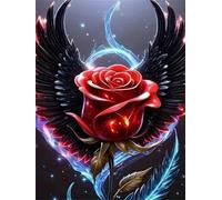 Devil Wing Rose 60 Piece Jigsaw Puzzles for Adults, Fun jigsaw puzzles 60 pieces, Challenging Puzzle Perfect for Game Nights, Finished Puzzle Size is 40x28cm