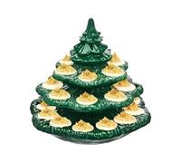 Deviled Egg Tray, Four Layer Christmas Tree Shaped Tableware, 12 Inches 26 Hole Serving Tray with Stable Tiered Design, Sturdy Holiday Dish with Easy Carry Feature, Festive Party Server for H