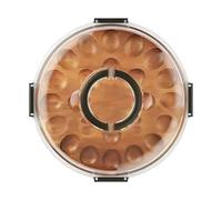 Deviled Eggs Serving Tray with Transparent Lid, Stackable Party Tableware, Egg Cup with 24 Slots | Easy to Clean Appetizer Display for Preparation