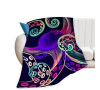 Devilfish Blanket Colorful Octopus Throw Blanket Marine Life Blanket Gifts Soft Comfort Blanket for Couch Sofa Bed 40"x50"