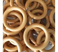 Deville 28mm Wooden Wood Curtain Rings, Natural, 10 PACK