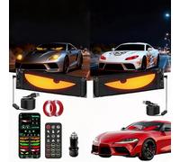 Devil's Eye 2-Pack:5800 Lux High-Brightness13.7x4.01in Programmable ojos led para carro Windshield Display for Sedans, SUVs & Medium Trucks - USB-Powered LED Matrix Panel, Remote/App Control