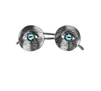 Devil's Eye Brooches For Women Unisex Pearl Eyeglasses Pendant Lapel Pins Party Friend Accessories,D