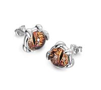 Devil's Eye Stud Earrings for Men - 4 Claw Design Unique Gothic Jewelry, Stainless Steel Cartilage Earrings, Edgy Punk Earrings for Women & Men, Hypoallergenic Trendy Gifts ER94