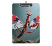 Devil's Flower Mantis Clipboard 8.5×12.5 Inch Acrylic Clip Board with Metal Clip A4 Letter Size Decorative Clipboard Cute Hanging Clipboards for Office, Teacher, Nurse, Doctor,