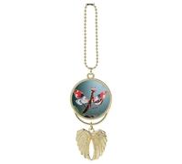 Devil's Flower Mantis Guardian Angel Wing Car Ornament for Mirror, Zinc Alloy Hanging Charm with Spiritual Design for Protection, Rearview Mirror Accessory Decor Gift for Women Men(Golden)
