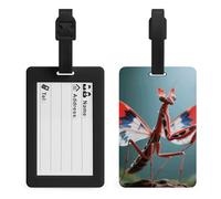 Devil's Flower Mantis Luggage Tag TPU Waterproof Travel Name Tag with Card Holder for Women Men Suitcase Identifier Cute Travel Essentials