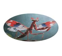 Devil's Flower Mantis Round Area Rug Non Slip Backing Doormat Water Absorbent Plush Throw Low-Pile Non-Slip Floor Mat Carpet for Living Room Bedroom Entryway Nursery Room 80 * 80cm