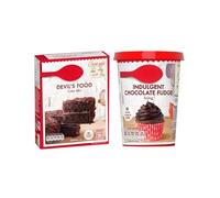 Devil's Food Cake & Chocolate Fudge Icing - Includes 1 Devil's Food Cake Mix (425g) & 1 Indulgent Chocolate Fudge Icing (400g) - Perfect for Rich & Moist Cakes