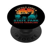 Devils Fork State Park South Carolina USA Retro Sunset PopSockets Adhesive PopGrip