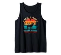 Devils Fork State Park South Carolina USA Retro Sunset Tank Top