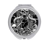 Devils Gate Skulls Cute Compact Mirror for Women Double Sided 1x 2x Magnifying Mini Makeup Mirrors