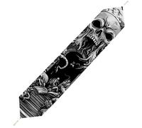 Devils Gate Skulls Cute Table Runner with Tassels Soft Plush Table Cloth for Party Home Decoration