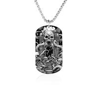 Devils Gate Skulls Funny Memorial Necklace Lightweight Printed Photo Necklaces Metal Tag Pendant