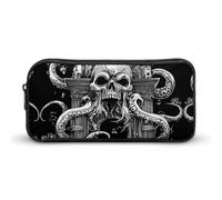Devils Gate Skulls Portable Pencil Case Pouch Big Capacity Pen Bag for Office Stationery Organizer