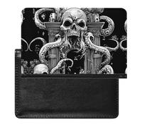 Devils Gate Skulls Printed Passport Holder Cover PU Leather Travel Waterproof Slim Passport Wallet for Airport
