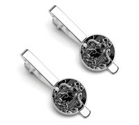Devils Gate Skulls Trendy Tie Clips for Men Silver Tie Bar Pin Jewelry for Wedding Anniversary Birthday