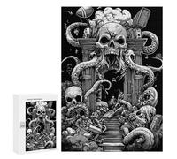 Devils Gate Skulls Vertical Wooden Jigsaw Puzzles for Adults Challenge Intelligent Puzzle Letter on Back Picture Home Decor
