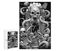 Devils Gate Skulls Vertical Wooden Jigsaw Puzzles for Adults Challenge Intelligent Puzzle Letter on Back Picture Home Decor