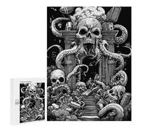 Devils Gate Skulls Vertical Wooden Jigsaw Puzzles for Adults Challenge Intelligent Puzzle Letter on Back Picture Home Decor