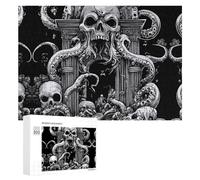 Devils Gate Skulls Wooden Jigsaw Puzzles for Adults Challenge Intelligent Puzzle Letter on Back Picture Home Decor