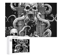 Devils Gate Skulls Wooden Jigsaw Puzzles for Adults Challenge Intelligent Puzzle Letter on Back Picture Home Decor