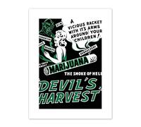 Devil's Harvest Marijuana Canvas Wall Art Print