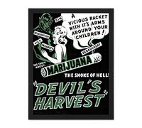 Devil's Harvest Marijuana Large Framed Art Print Poster Wall Decor 18x24 inch