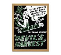 Devil's Harvest Marijuana Large Framed Art Print Poster Wall Decor 18x24 inch