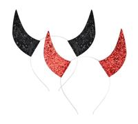 Devils Horns Headband Hairbands for Women Glitter Halloween Headpiece 2Pcs
