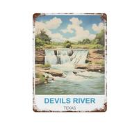 Devils River Texas Retro Design Tin Painting Vintage Tin Sign