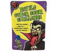 DEVILS Sour Challenge - Partys Children Stag Does Great Present for Halloween Christmas, Sweets, Extreme Mega Bitter, Vegan, Gluten Free Intense Sour Sweet Treats with Natural Flavour for Kids 12+