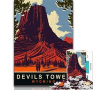 Devils Tower 1000 Piece Jigsaw Puzzles for Adults Gifts,Challenging To Complete But Fun And Humorous Unique Home Decor And Gifts 38x26cm