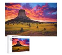 Devils Tower at Sunset: New Year Puzzle Gift, 1000 PCS Displayable Picture Puzzle - for Detail-Focused Puzzlers