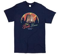 Devils Tower Close Encounters Third Kind Inspired Men T Shirt 70s Retro Sci Fi Film Shirt Top Short Sleeve Navy Blue