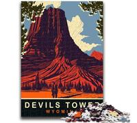 Devils Tower Jigsaw Puzzles for Teenagers,Family Game Stress Reliever Difficult Challenge Artists Collection,Fine Art (50x75cm)