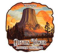 Devils Tower National Monument Wyoming Sticker Weatherproof Decal Vinyl Small Waterproof for Water Bottle Mug Passport Book Scrapbook Notebook Laptop Tumbler Skateboard Computer Size 4" Funny Gift