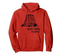 Devils Tower Wyoming Art Illustration Tourist Souvenir Pullover Hoodie