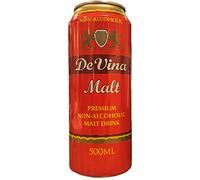 Devina Malt Can Drink 500ml, Premium Non-Alcoholic Malt Beverage with Barley Malt & Hops, Refreshing Carbonated Soft Drink, Smooth Sweet Taste, Family Friendly, (Pack of 24)