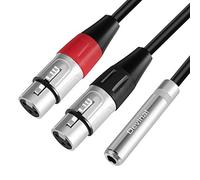 Devinal 1/4" Female to Dual XLR Y Cable - 6.35mm TRS to 2 XLR Microphone Converter - 1FT Audio Breakout Cord