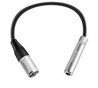 Devinal 1 Feet (30 cm) XLR Male to 1/4" Female Adapter Cable, 3-Pin to 6.35mm TS/TRS Audio Converter, Heavy-Duty Metal Connector for Pro Audio Equipment & Instruments