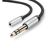 Devinal 10ft/3M 6.35mm to 3.5mm Female Stereo Adapter & Headphone Extension Cable Combo - Gold-Plated TRS Audio Converter for Instruments/Speakers/Home Theater (1/4" to Mini Jack)