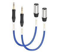 Devinal [20 AWG Silver-Plated OFC 1/4 inch to XLR Cable Hi-Fi Grade Balanced 6.35mm Quarter-inch TRS to XLR Male Interconnect Cord for Speakers, Mixer, 1ft 2pack