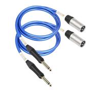 Devinal [20 AWG Silver-Plated OFC] 1/4 inch to XLR Cable Hi-Fi Grade Balanced 6.35mm TS to XLR Male Quarter inch to XLR Interconnect Cord for Speakers, Mixer, 3ft 2pack
