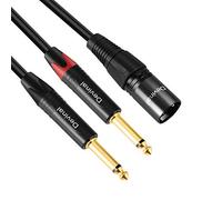 Devinal Dual 1/4 to XLR Y Splitter Cable, Double 6.35mm TS Male to XLR 3pin Male Stereo Cord, Dual Quarter inch Mono to XLR Male Plug Microphone Audio Converter Adapter 10 Feet 3m