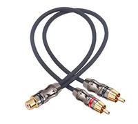 Devinal RCA Splitter cable, RCA Female to Dual Male Gold Plated Adapter, Stereo Phono Audio Y-Cable heavy duty (1 Female to 2 Male) 10"(25 cm)