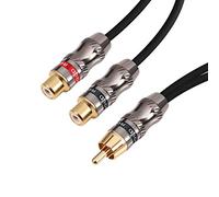 Devinal RCA Splitter, RCA 1 Male to 2 Female Cable Adapter, Stereo Audio RCA Y-Cable Heavy Duty, subwoofer Splitter Gold Plated 10" (25 cm)